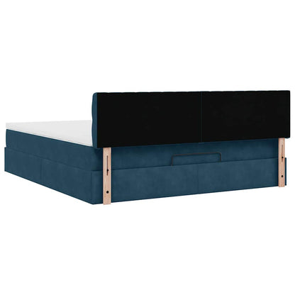 Struttura Letto Pouf con Materasso 160x200 cm in Velluto