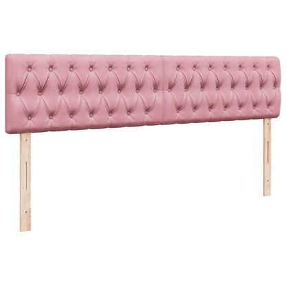 Struttura Letto Pouf con Materasso Rosa 160x200 cm in Velluto | homemem39