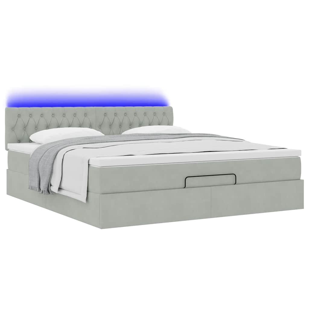 Struttura Letto Pouf con Materasso 180x200 cm in Velluto | homemem39