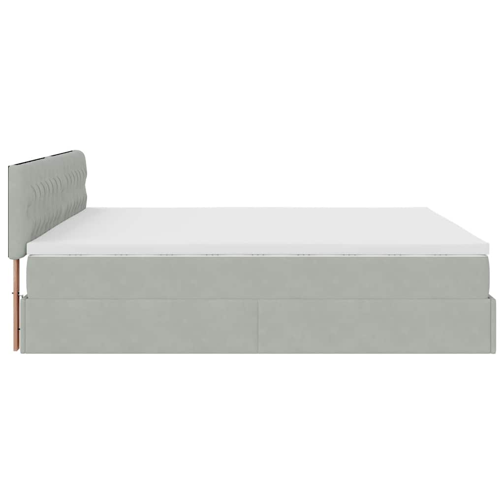 Struttura Letto Pouf con Materasso 180x200 cm in Velluto | homemem39