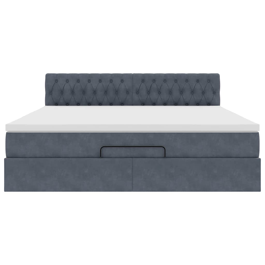 Struttura Letto Pouf con Materasso 180x200 cm in Velluto | homemem39