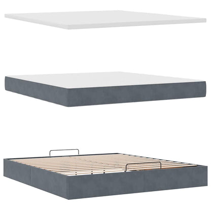 Struttura Letto Pouf con Materasso 180x200 cm in Velluto | homemem39