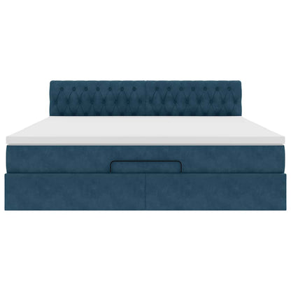 Struttura Letto Pouf con Materasso 180x200 cm in Velluto | homemem39
