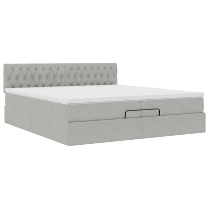 Struttura Letto Pouf con Materassi 200x200 cm Velluto | homemem39