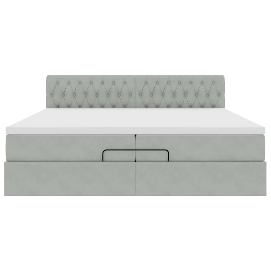 Struttura Letto Pouf con Materassi 200x200 cm Velluto | homemem39