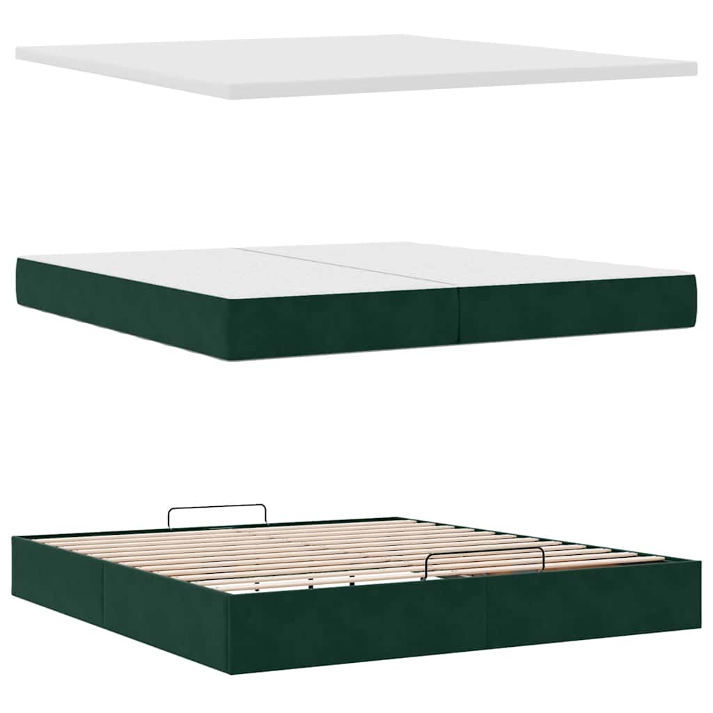 Struttura Letto Pouf con Materassi 200x200 cm Velluto | homemem39