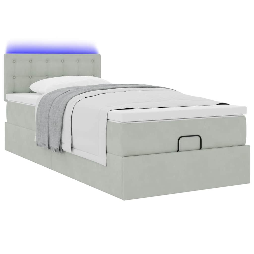 Struttura Letto Pouf con Materasso 80x200 cm in Velluto | homemem39