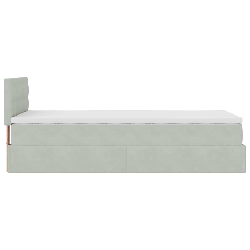 Struttura Letto Pouf con Materasso 80x200 cm in Velluto | homemem39