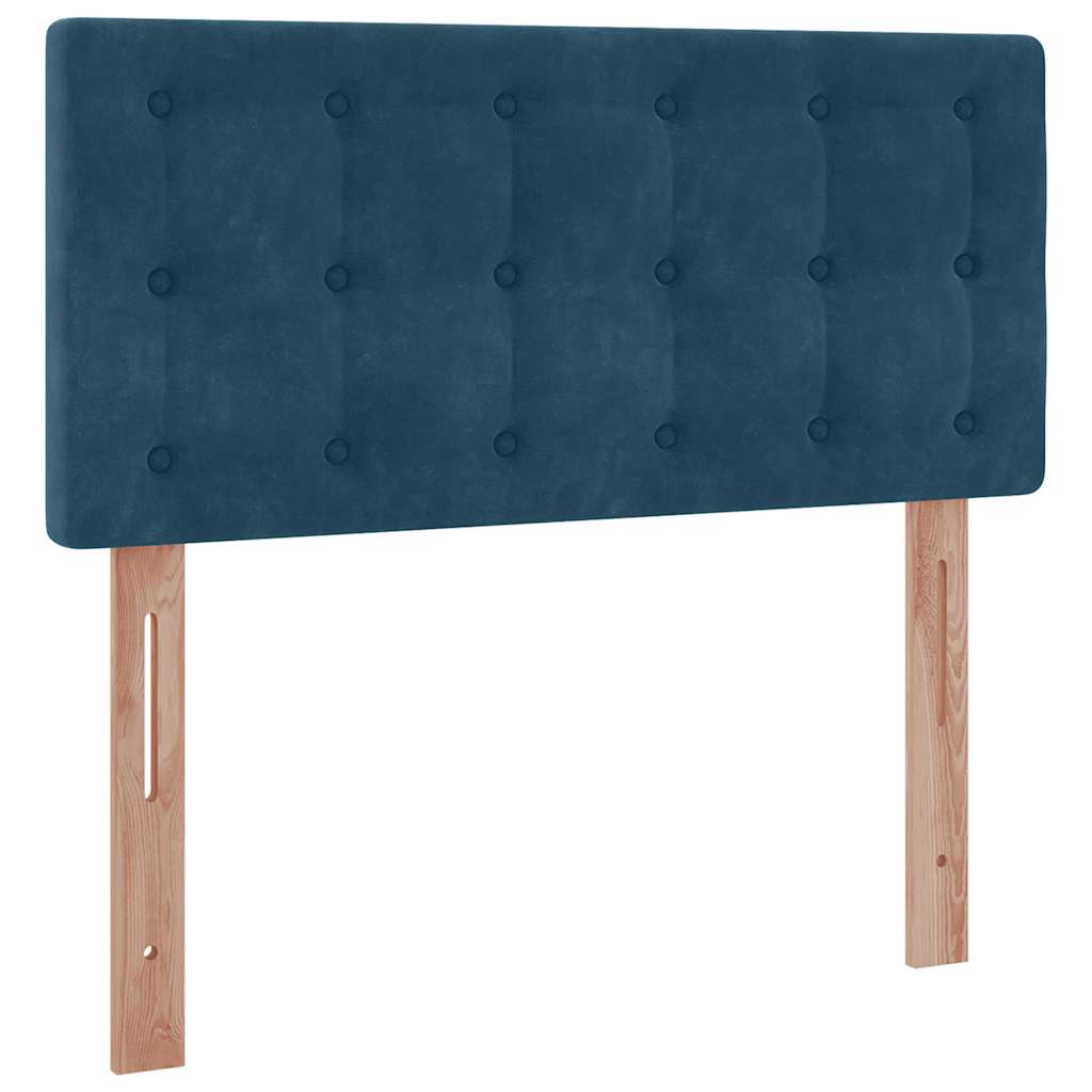 Pouf Letto con Materasso e LED Blu Scuro 80x200cm in Velluto | homemem39