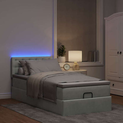 Struttura Letto Pouf con Materasso 90x190 cm in Velluto | homemem39