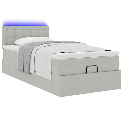 Struttura Letto Pouf con Materasso 90x190 cm in Velluto | homemem39