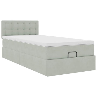 Struttura Letto Pouf con Materasso 90x190 cm in Velluto | homemem39