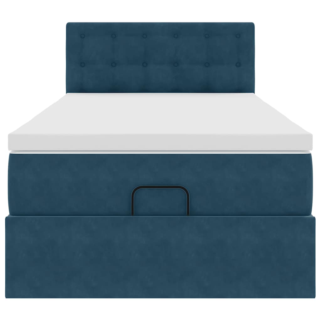 Struttura Letto Pouf con Materasso 90x200 cm in Velluto
