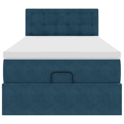 Struttura Letto Pouf con Materasso 90x200 cm in Velluto