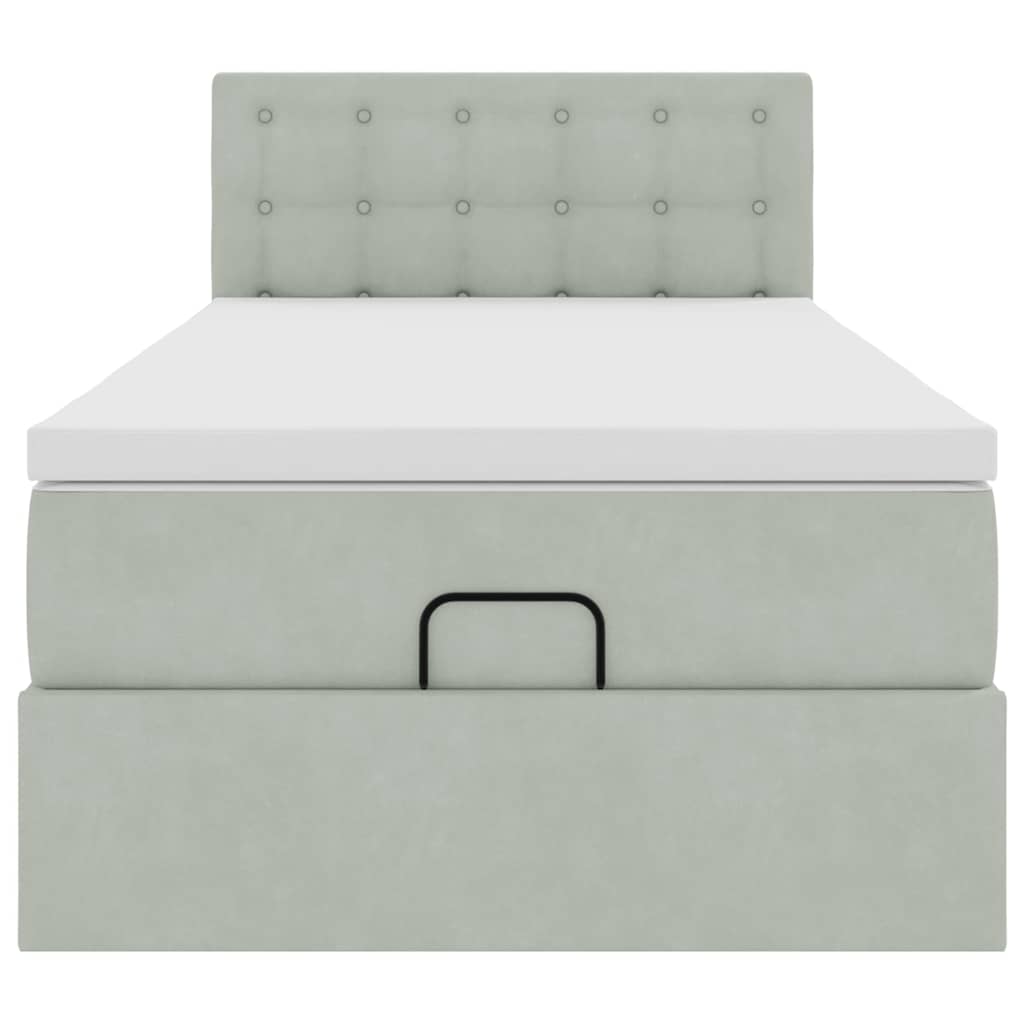 Struttura Letto Pouf con Materasso 100x200 cm Velluto - homemem39