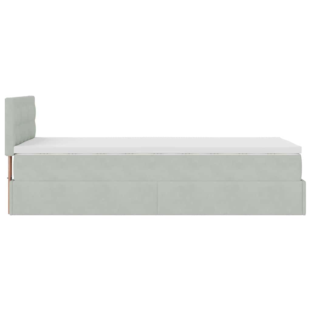 Struttura Letto Pouf con Materasso 100x200 cm Velluto - homemem39