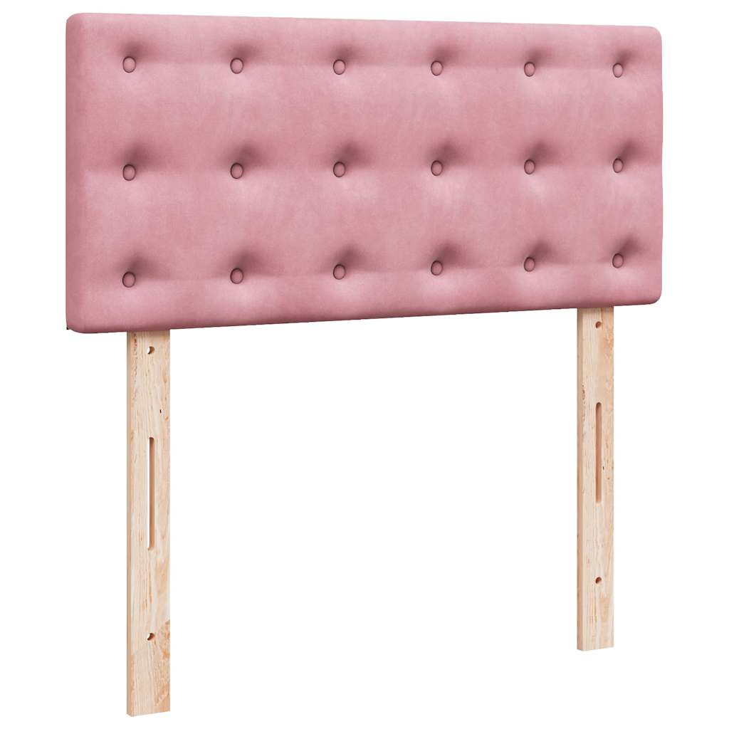 Struttura Letto Pouf con Materasso Rosa 100x200 cm Velluto - homemem39