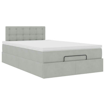 Pouf Letto con Materasso e LED Grigio Chiaro 120x190cm Velluto | homemem39