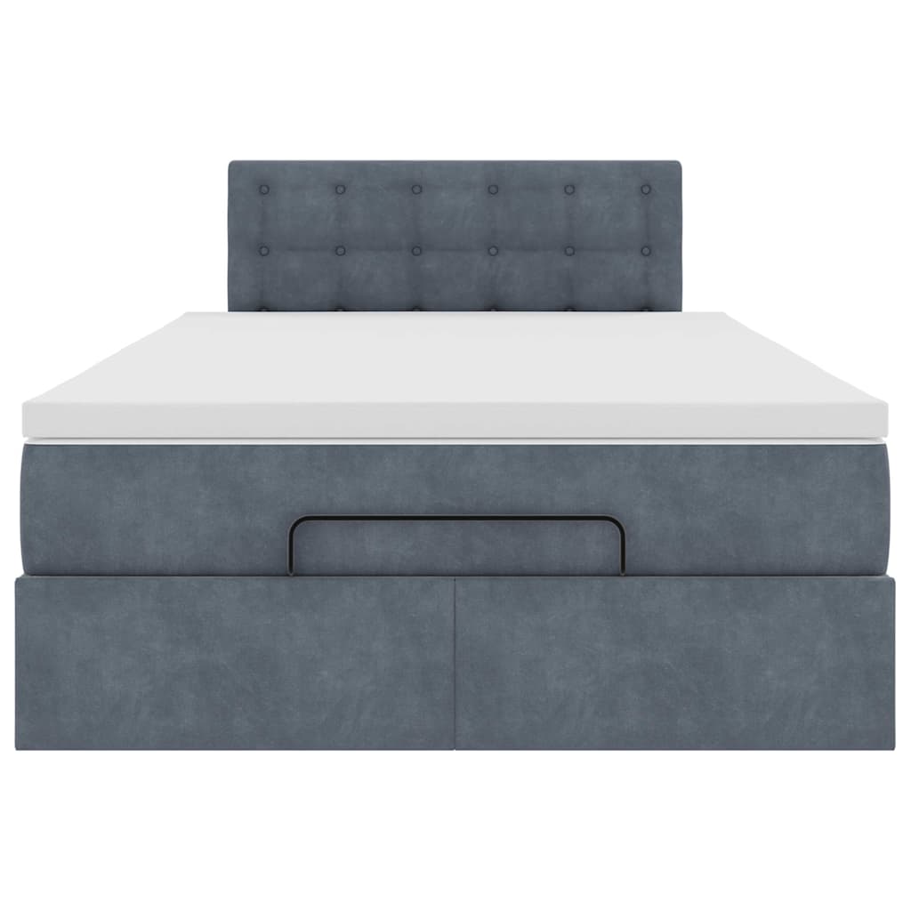 Pouf Letto con Materasso e LED Grigio Scuro 120x190cm Velluto | homemem39