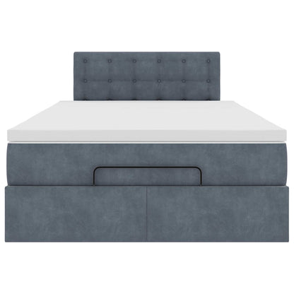 Pouf Letto con Materasso e LED Grigio Scuro 120x190cm Velluto | homemem39