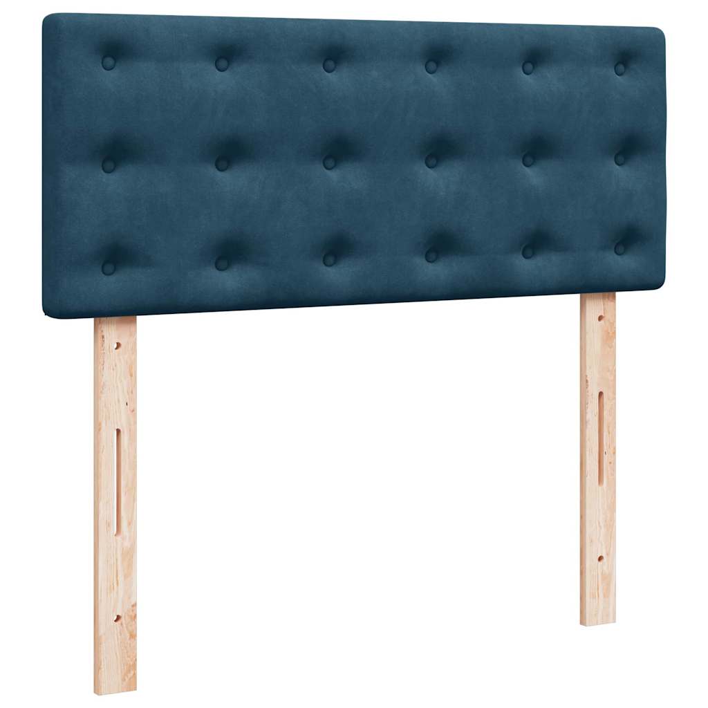 Pouf Letto con Materasso e LED Blu Scuro 120x190cm in Velluto | homemem39