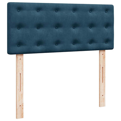 Pouf Letto con Materasso e LED Blu Scuro 120x190cm in Velluto | homemem39