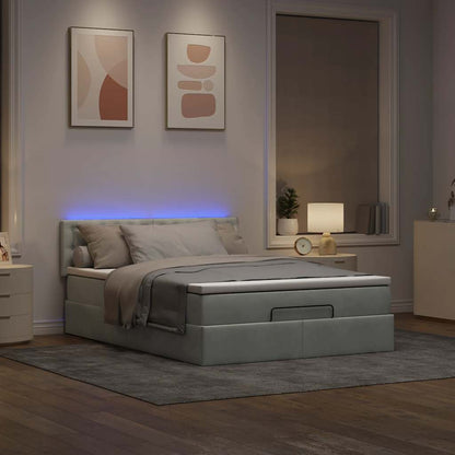 Struttura Letto Pouf con Materasso 140x190 cm Velluto | homemem39