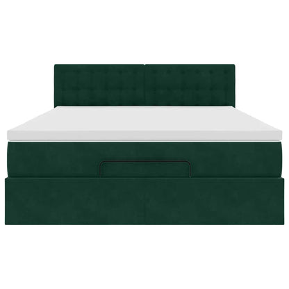 Struttura Letto Pouf con Materasso 140x190 cm in Velluto | homemem39