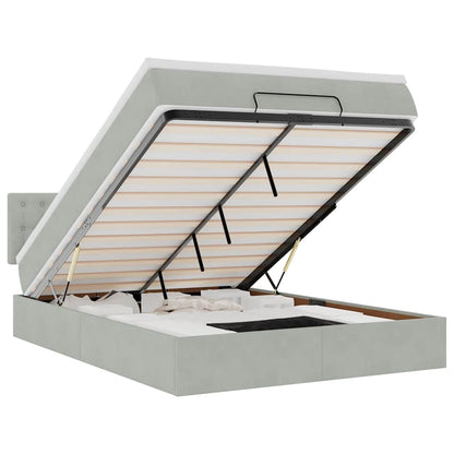 Struttura Letto Pouf con Materasso 140x200 cm in Velluto - homemem39