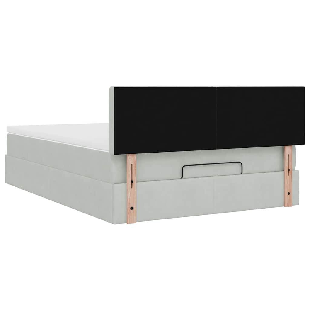Struttura Letto Pouf con Materasso 140x200 cm in Velluto