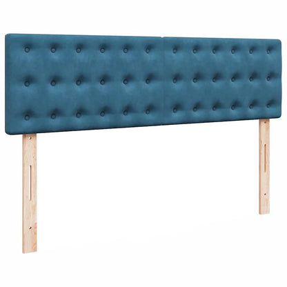 Struttura Letto Pouf con Materasso Blu 140x200cm in Velluto - homemem39