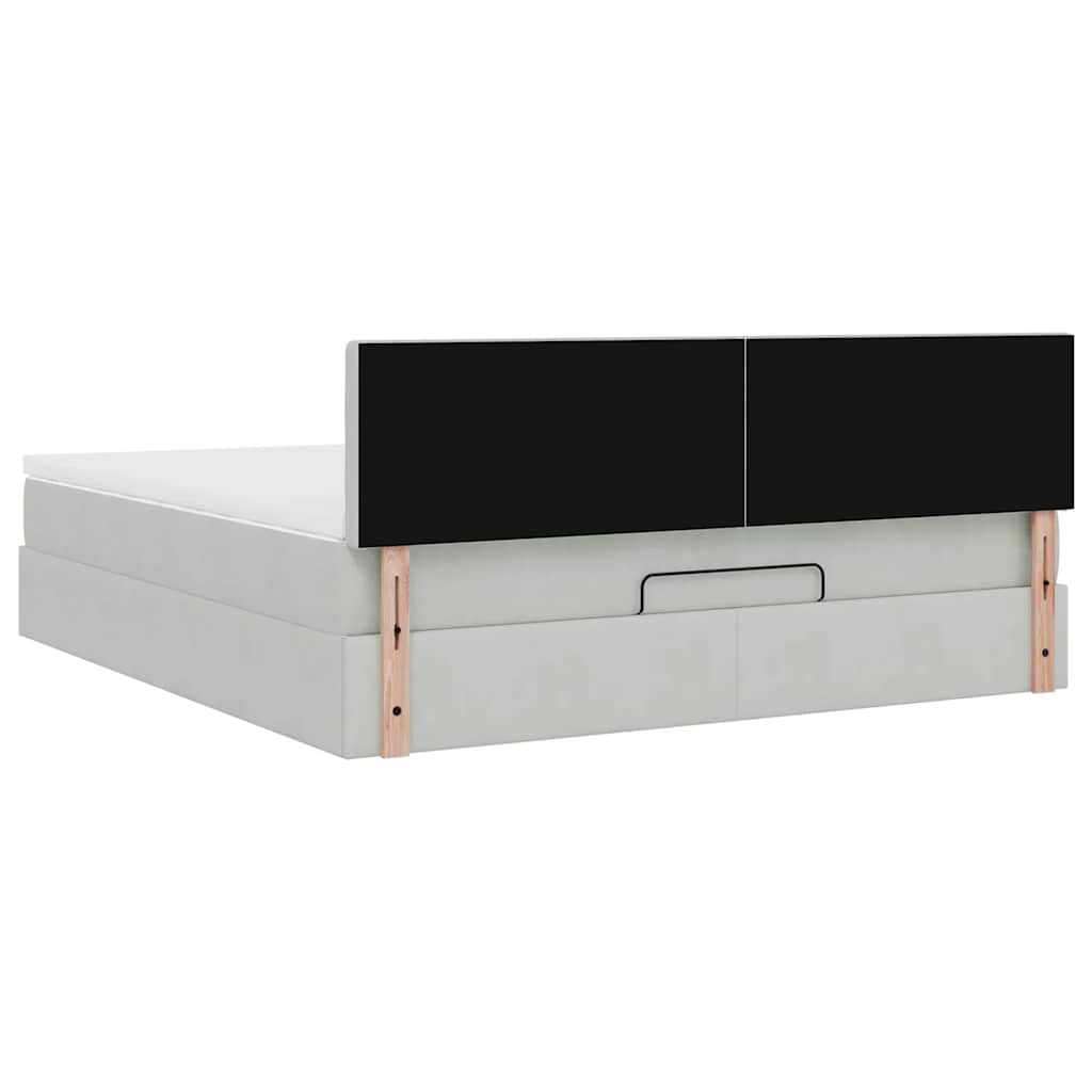 Struttura Letto Pouf con Materasso 160x200 cm in Velluto