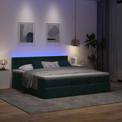Struttura Letto Pouf con Materasso 160x200 cm in Velluto | homemem39