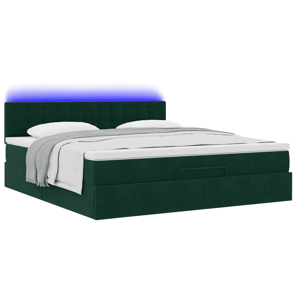 Struttura Letto Pouf con Materasso 160x200 cm in Velluto | homemem39
