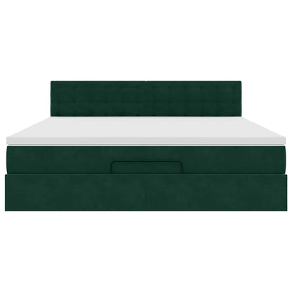 Struttura Letto Pouf con Materasso 160x200 cm in Velluto | homemem39
