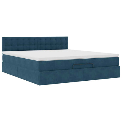 Struttura Letto Pouf con Materasso 160x200 cm in Velluto | homemem39