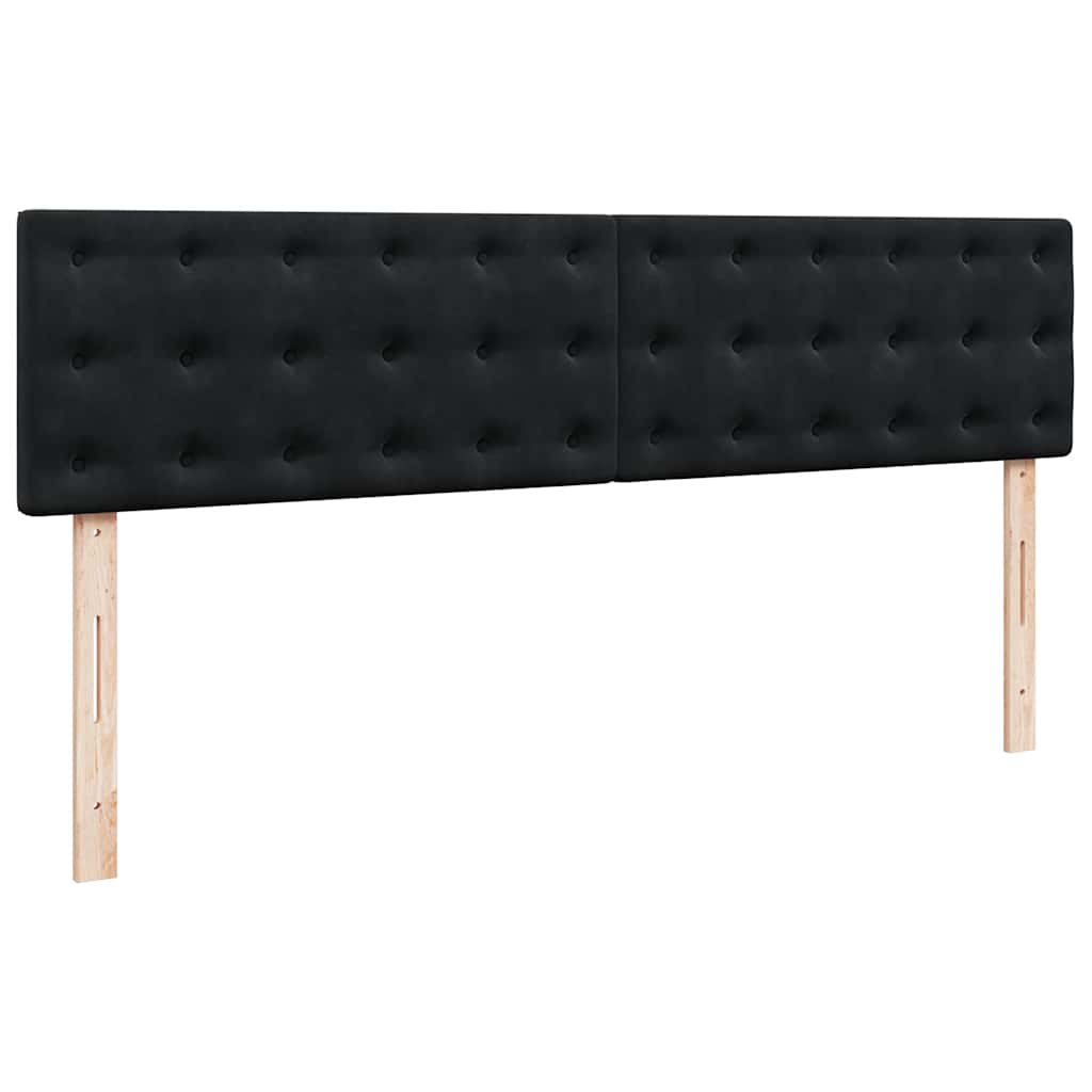 Struttura Letto Pouf con Materasso Nero 180x200 cm in Velluto - homemem39