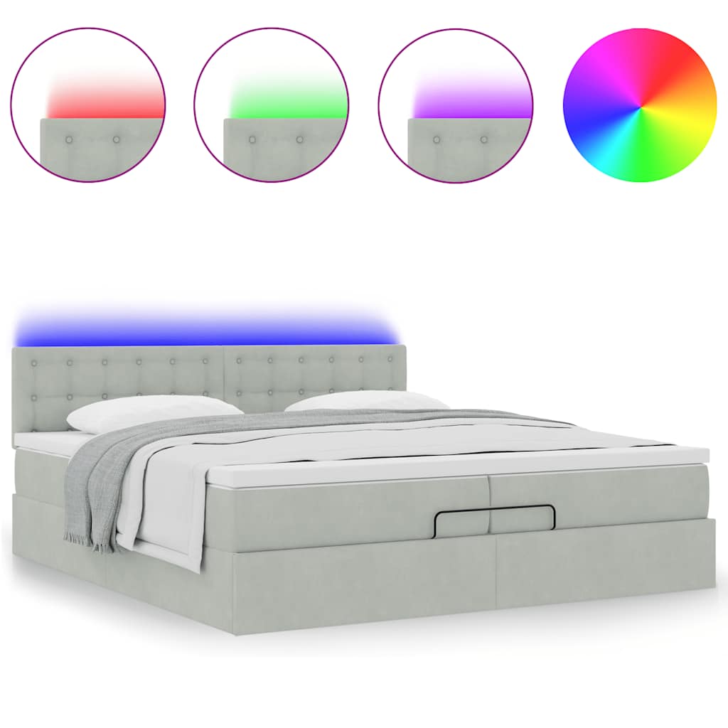 Struttura Letto Pouf con Materassi 200x200 cm Velluto | homemem39