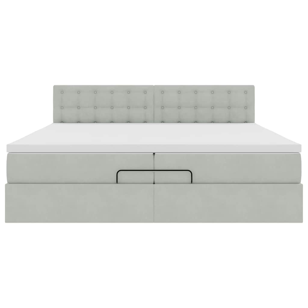 Struttura Letto Pouf con Materassi 200x200 cm Velluto | homemem39