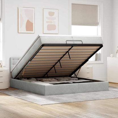 Struttura Letto Pouf con Materassi 200x200 cm Velluto | homemem39