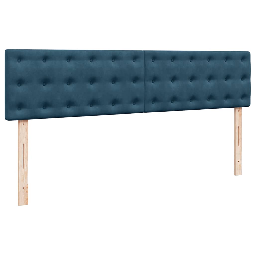 Pouf Letto con Materassi e LED Blu Scuro 200x200cm Velluto