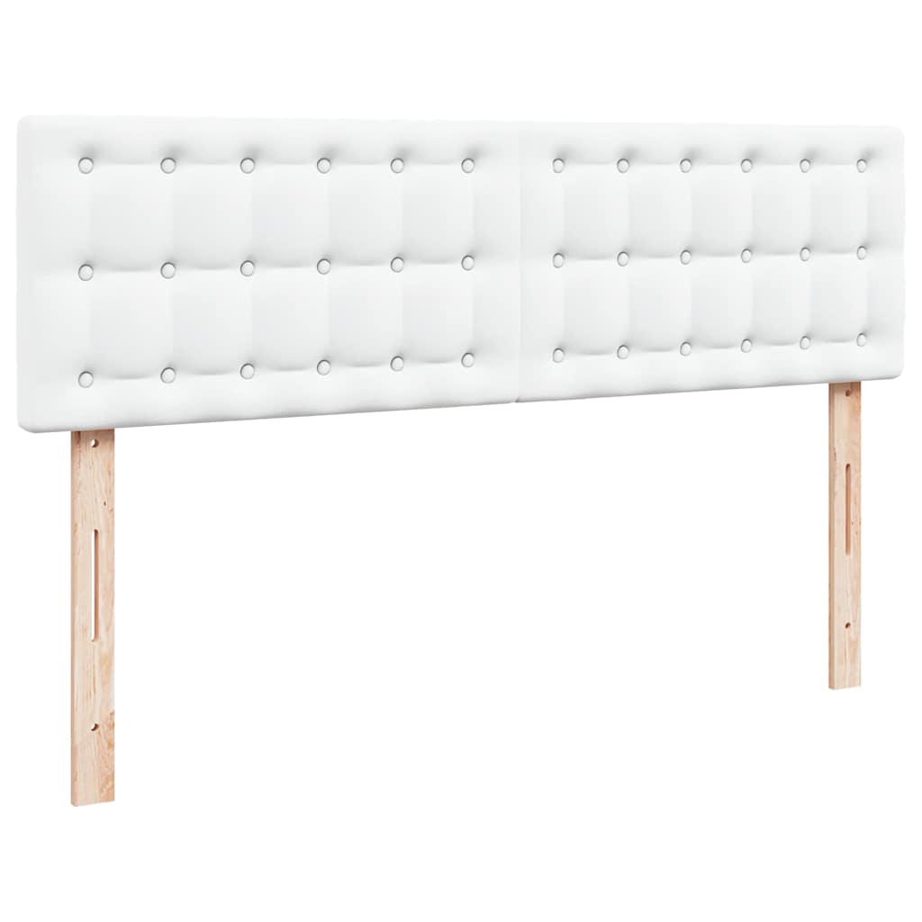 Struttura Letto Pouf con Materassi Bianco 160x200 cm Similpelle | homemem39
