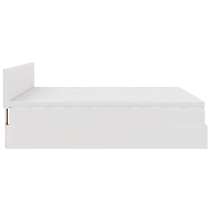 Struttura Letto Pouf con Materassi Bianco 160x200 cm Similpelle | homemem39