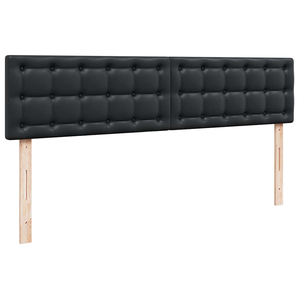 Struttura Letto Pouf con Materassi Nero 200x200 cm Similpelle | homemem39