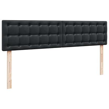 Struttura Letto Pouf con Materassi Nero 200x200 cm Similpelle | homemem39