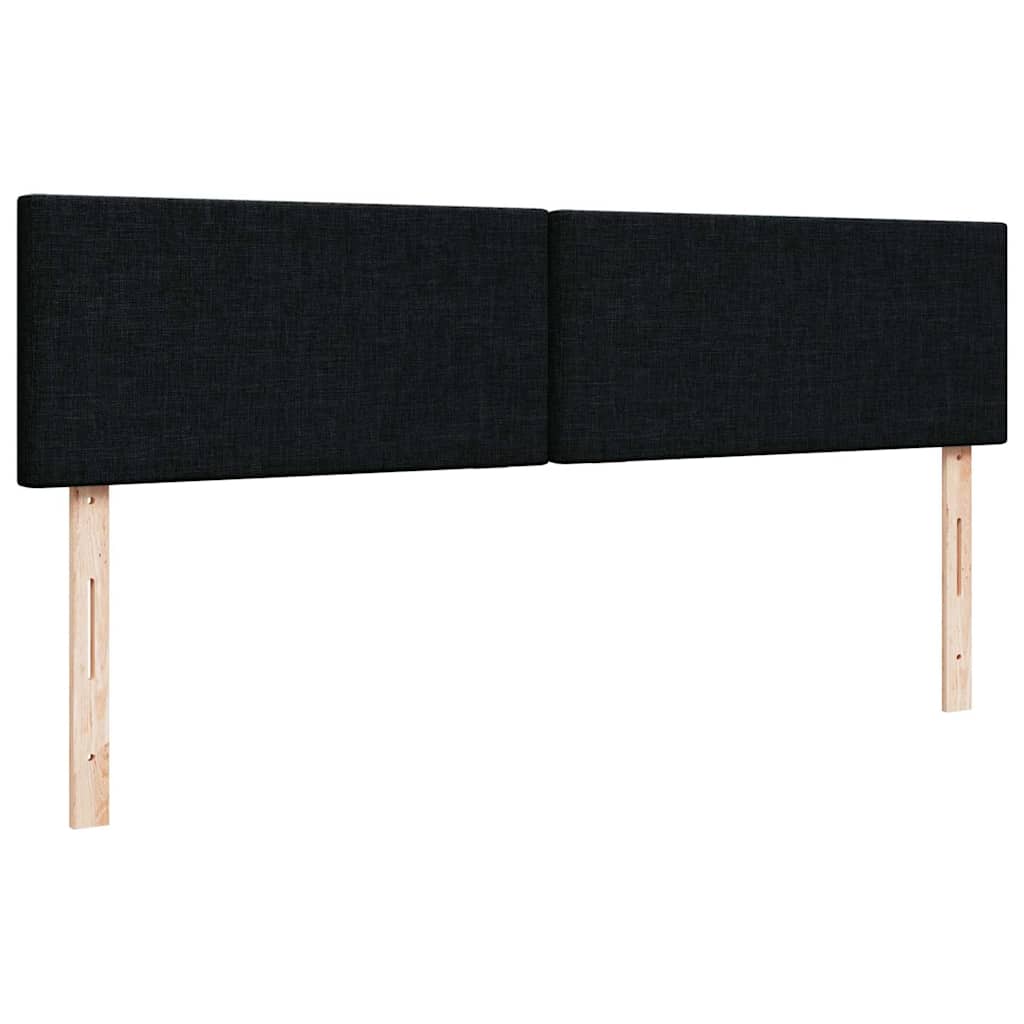 Struttura Letto Pouf con Materassi Nero 160x200 cm in Tessuto | homemem39