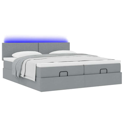 Struttura Letto Pouf con Materassi 180x200 cm in Tessuto - homemem39