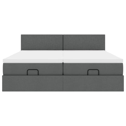 Struttura Letto Pouf con Materassi 180x200 cm in Tessuto - homemem39