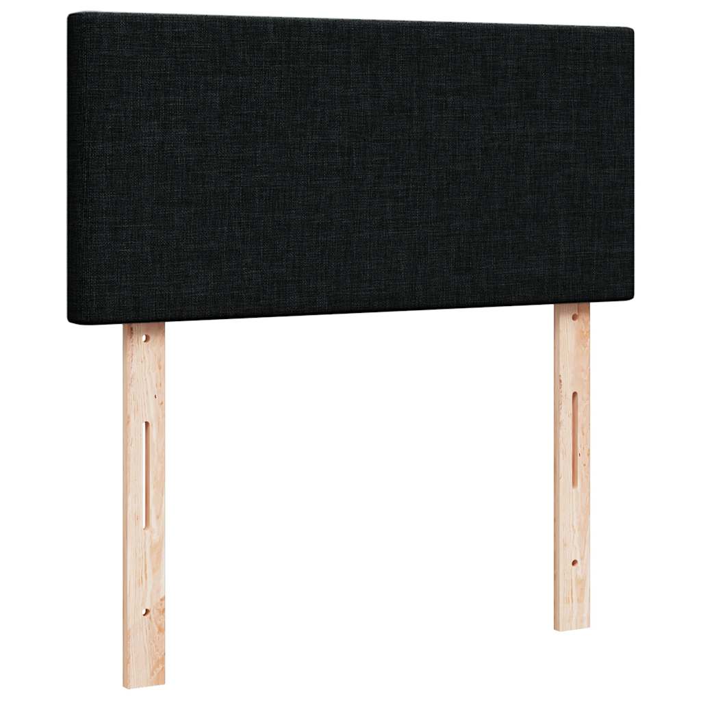 Struttura Letto Pouf con Materassi Nero 200x200 cm in Tessuto | homemem39