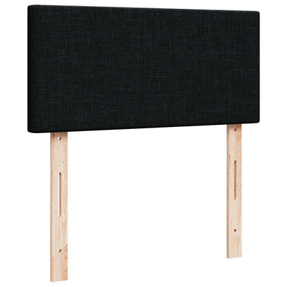 Struttura Letto Pouf con Materassi Nero 200x200 cm in Tessuto | homemem39
